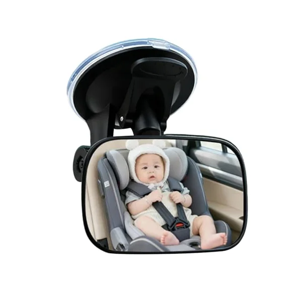 Car Mirror for Kids 360 Degree Rotation Curved Glass | 360 Degree Rotatio Kids Car Seat Mirror Rear Facing for Family SUV Truck Backseat Travel Road Trip