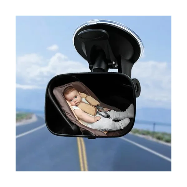 Car Mirror for Kids Curved Shatterproof Glass | 360 Degree Rotation Mirror Car Seat Rear Facing for Automotive SUV Truck Backseat Travel Observation