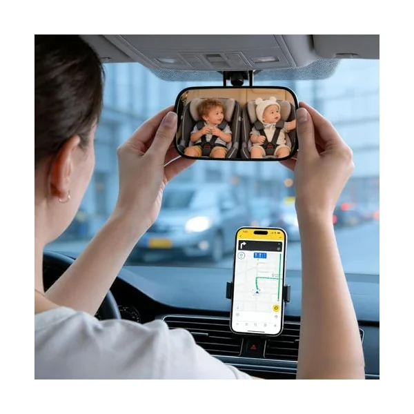 Car Mirror for Kids Curved Shatterproof Glass | Clear Wide View Rear Facing Car Seat Mirrors for Automotive SUV Truck Backseat Travel Observation