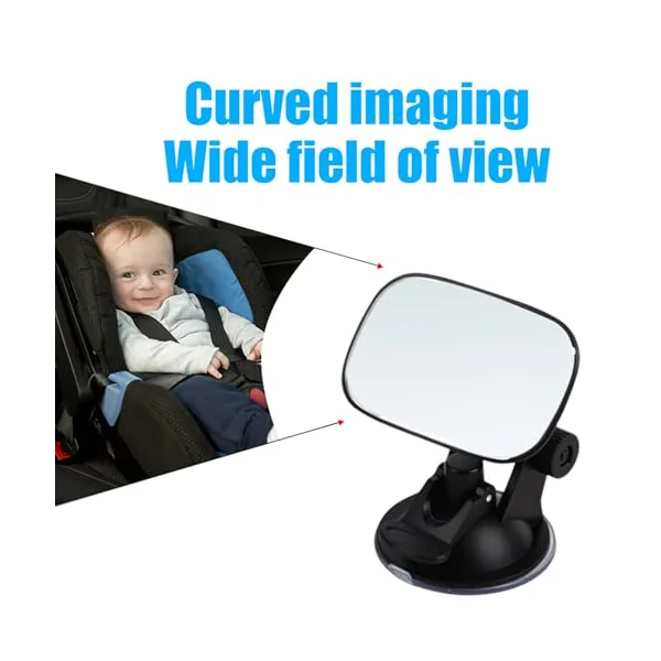 Car Mirror for Kids Curved Shatterproof Glass | Clear Wide View Rear Facing Car Seat Mirrors for Automotive SUV Truck Backseat Travel Observation