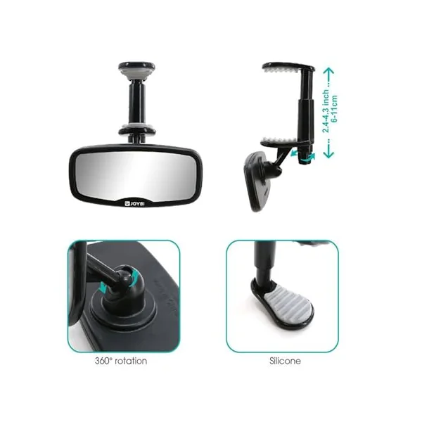 Car Rear View Mirror Clip on Wide Angle | Rear Facing Car Seat Mirrors for Kids Parents Automotive Truck Sedan SUV Interior Travel Road Trip