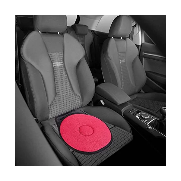 Car Seat Cushion 360 Degree Rotating Pain Relieving Seat Pad, Auto Swivel Seat Cushion for Home Office Chair Wheelchair Boat Stool,Red