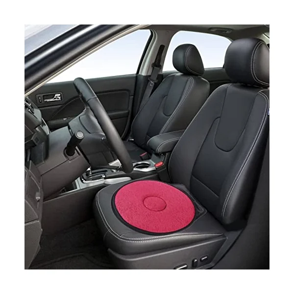 Car Seat Cushion 360 Degree Rotating Pain Relieving Seat Pad, Auto Swivel Seat Cushion for Home Office Chair Wheelchair Boat Stool,Red