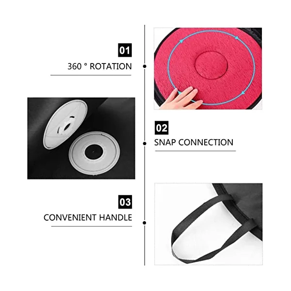 Car Seat Cushion 360 Degree Rotating Pain Relieving Seat Pad, Auto Swivel Seat Cushion for Home Office Chair Wheelchair Boat Stool,Red