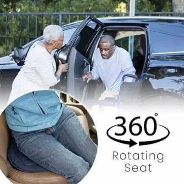 Car Seat Cushion office chair cushion 360° Rotating Seat Cushion Car Seat Aid Chair Seat Revolving Cushion Rotation Auto Memory Foam Pad Mat(Wine red)