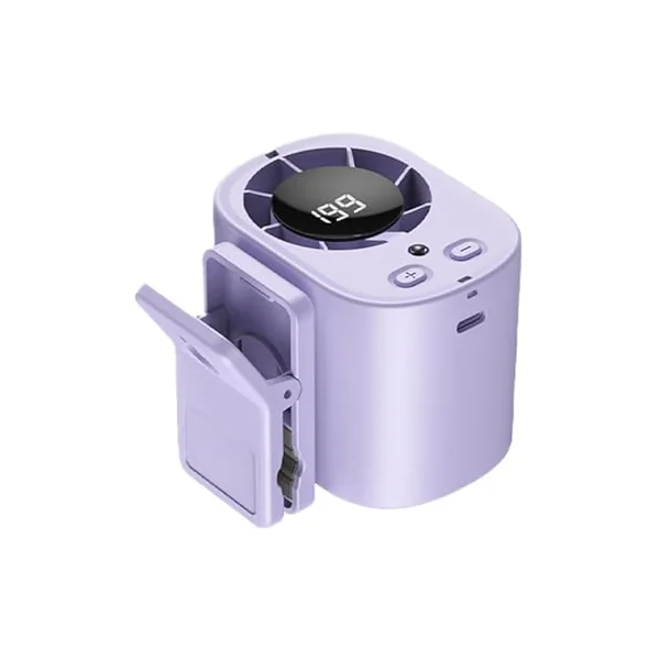 Car Seat Fan 360 Rotating Cooling Digital Display | Small Personal Fan for Travel for Automotive Home Office Outdoor Summer Beach Travel Camping Picnic Hiking