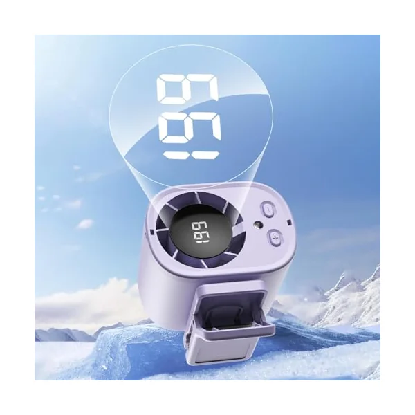 Car Seat Fan 360 Rotating Cooling Digital Display | Small Personal Fan for Travel for Automotive Home Office Outdoor Summer Beach Travel Camping Picnic Hiking