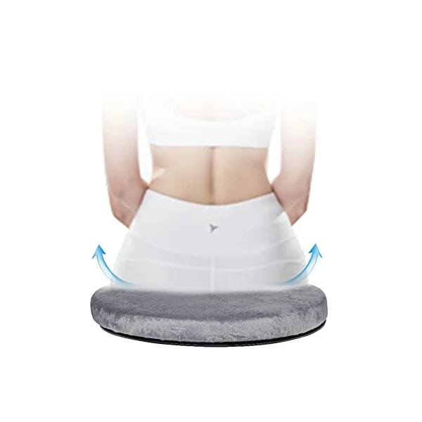Car Seat Memory Foam Cushion 360° Rotating Chair Pad O Shape Round Wheelchair Revolving Pillow Mobility Aid Antiskid Home Floor Rotatory Cushion Pad Disability Aids for Women Men Elderly Disabled
