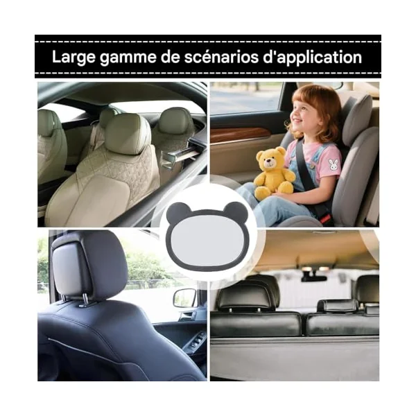 Car Seat Mirror 360 Degree Rotating Shatterproof Safety Observation | Tot Car Mirror Rear Facing Monitor, Backseat, Travel, Stroller, Registry