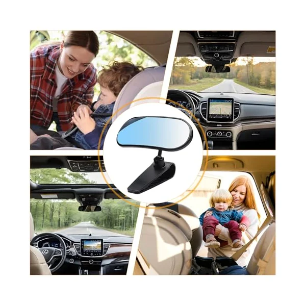 Car Seat Mirror 360-degree Adjustable Clip | Back Seat Automotive Interior Accessories for Rear-Facing Child Night Driving Vehicles RVs