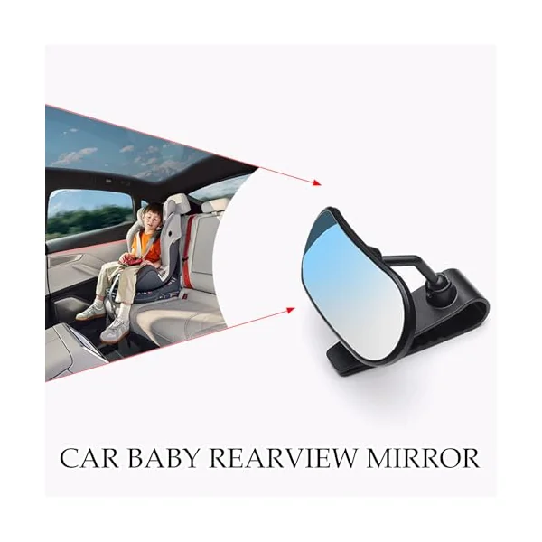 Car Seat Mirror 360-degree Adjustable Clip | Back Seat Automotive Interior Accessories for Rear-Facing Child Night Driving Vehicles RVs