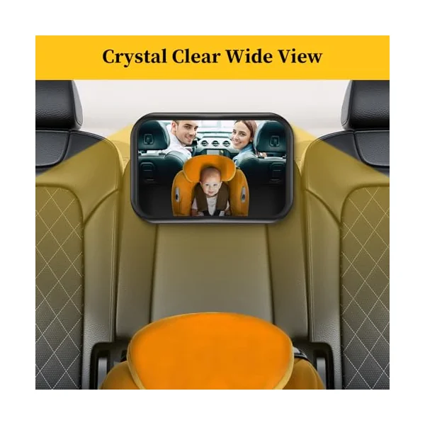 Car Seat Mirror for Baby Rear Facing - Adjustable Infant Safety Back Mirrors with Hook Clip, Wide View and Shatterproof Cars Backseat Accessories