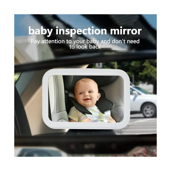 Car Seat Mirror for Rear Facing LED Rear Seat Monitor | Dimmable USB Backseat Car Interior Mirror for Travel Dash Road Trip Daily Commuting