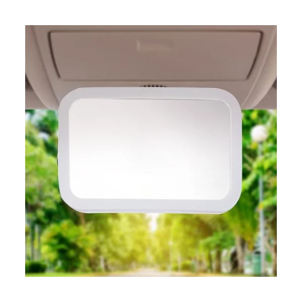 Car Seat Mirror for Rear Facing LED Safety Rearview Observation Glass | Dimmable USB Backseat Car Interior Mirror for Travel Dash Road Trip Daily Commuting