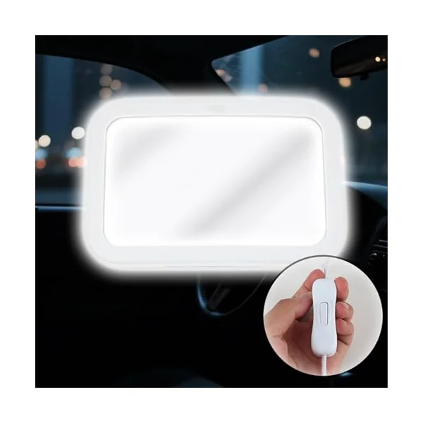 Car Seat Mirror for Rear Facing LED Safety Rearview Observation Glass | USB Backseat Wide Angle Mirror for Travel Road Trip Daily Commuting Night Driving