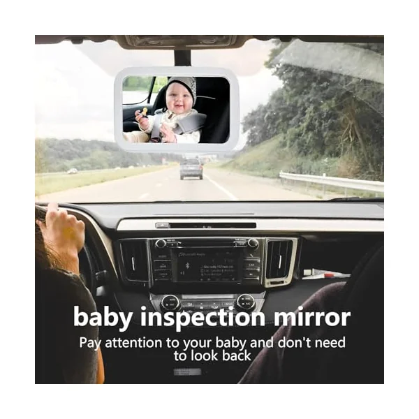 Car Seat Mirror for Rear Facing Safety LED Glass for | Dimmable USB Backseat Car Interior Mirror for Travel Dash Road Trip Daily Commuting