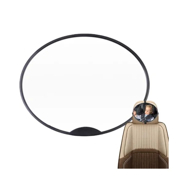 Car Seat Mirror for Rear Facing Shatterproof Double Straps Wide View | Headrest Mirror Rear Facing Night Travel Backseat Stroller Child Kids Vehicle Moving