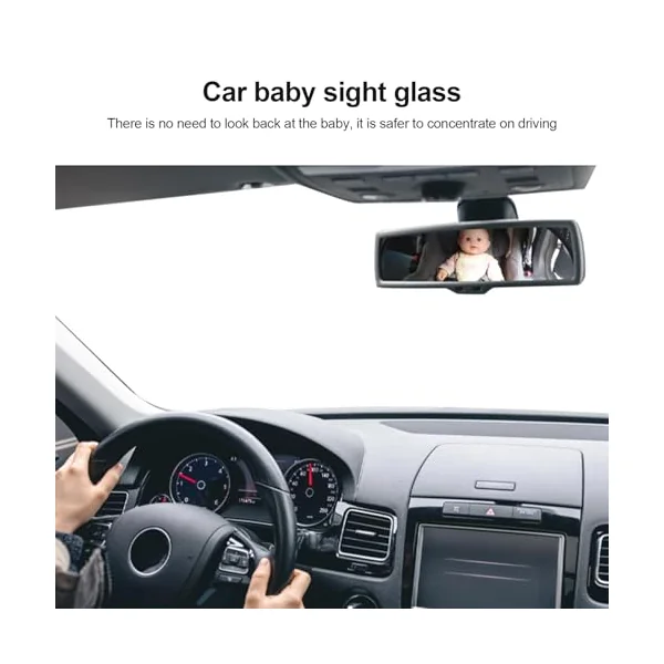 Car Seat Mirror for Rear Facing Shatterproof Double Straps Wide View | Headrest Mirror Rear Facing Night Travel Backseat Stroller Child Kids Vehicle Moving