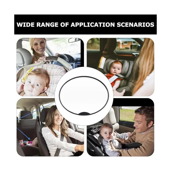 Car Seat Mirror for Rear Facing Shatterproof Double Straps Wide View | Headrest Mirror Rear Facing Night Travel Backseat Stroller Child Kids Vehicle Moving