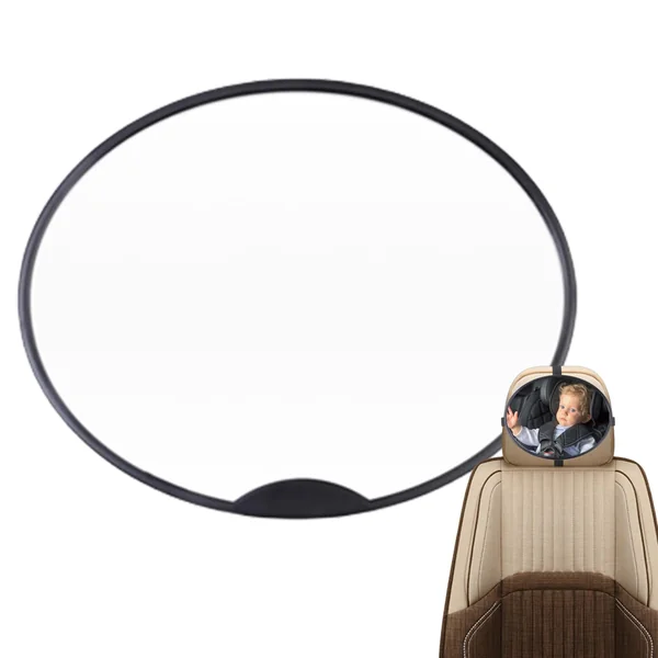 Car Seat Mirror for Rear Facing Shatterproof Double Straps Wide View | Headrest Mirror Rear Facing Night Travel Backseat Stroller Child Kids Vehicle Moving