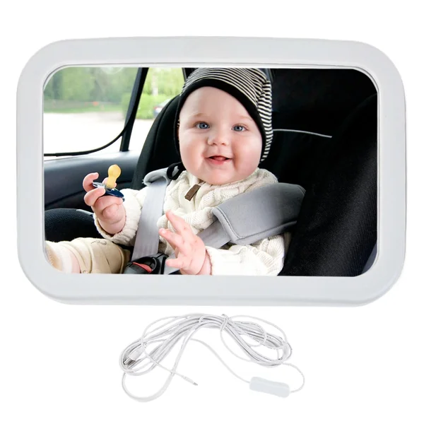 Car Seat Mirror – Rear Facing Wide Angle, LED Looking Glass, USB Dimmable View Interior Travel | Rear Facing Wide Angle LED Looking Glass,USB Dimmable View Interior Travel Ba