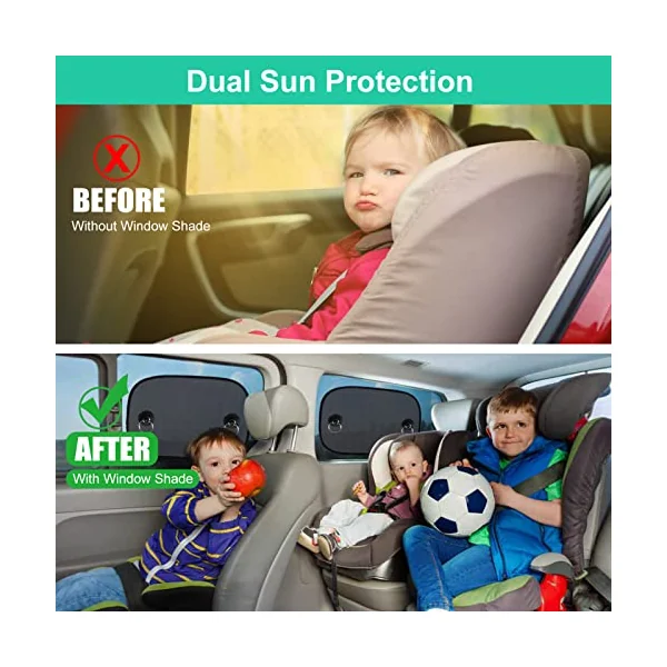Car Sun Shade, Window Shades for Baby, 50 x 30 CM -2 Pack | Side Windscreen Sunshades, Universal Shade, Blocking Harmful UV Rays Sun Glare Heat for Kids Pets