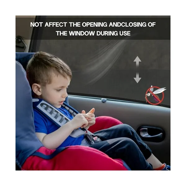 Car Window Shades for Baby (2 Pack) - Premium Stretchable & Breathable Car Sun Shade for Baby,Ultimate UV & Anti-Glare Protection Car Blinds for Children,Pets & Adults - Universal Fit for 98% Vehicles