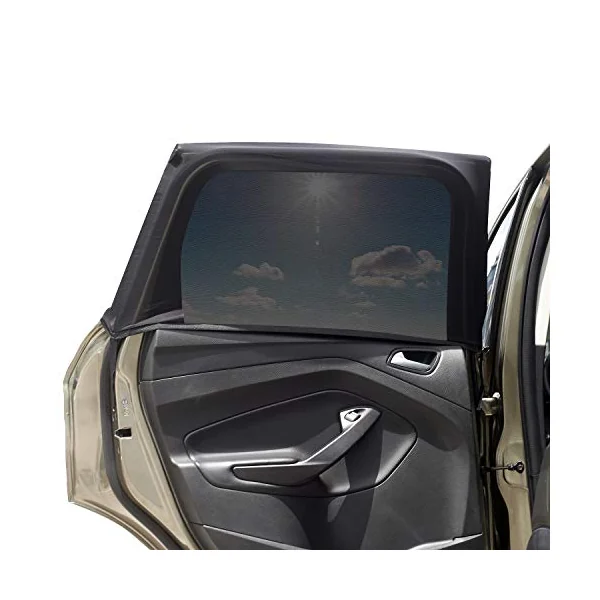 Car Window Sunshade -2 Pack Breathable Mesh Car Rear Side Window Shade Sunshade UV Protection for Baby Family Pet Size M, Mosquito Net Curtain Fit for Most(95%) of Cars, Cover Full Window