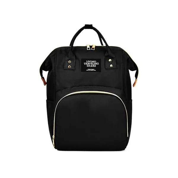 Casual Changing Backpack Bag for Mum and Baby - Organiser Backpack for on the Go - Large Changing Mat Nappy Bag with Bottle Pocket - Ideal for Prams and Hospital Bags, black, L