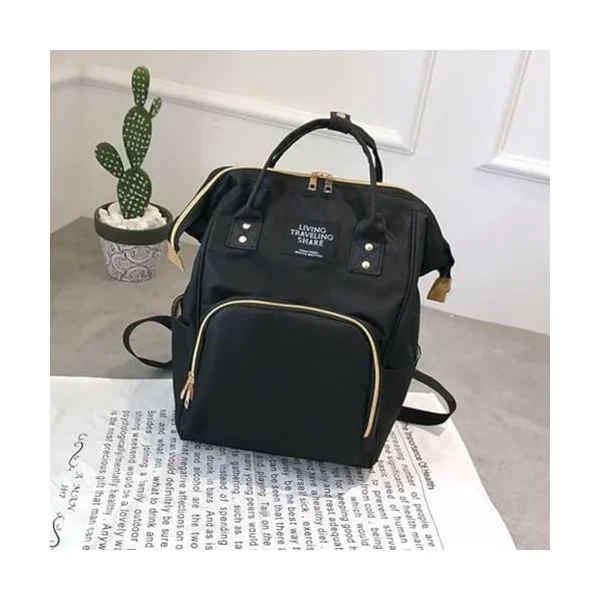 Casual Changing Backpack Bag for Mum and Baby - Organiser Backpack for on the Go - Large Changing Mat Nappy Bag with Bottle Pocket - Ideal for Prams and Hospital Bags, black, L