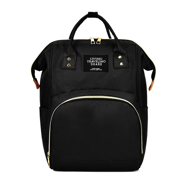 Casual Changing Backpack Bag for Mum and Baby - Organiser Backpack for on the Go - Large Changing Mat Nappy Bag with Bottle Pocket - Ideal for Prams and Hospital Bags, black, L