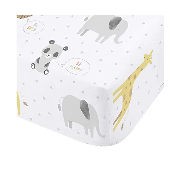 Catherine Lansfield Kids Roarsome Animals Easy Care Junior Fitted Sheet Natural