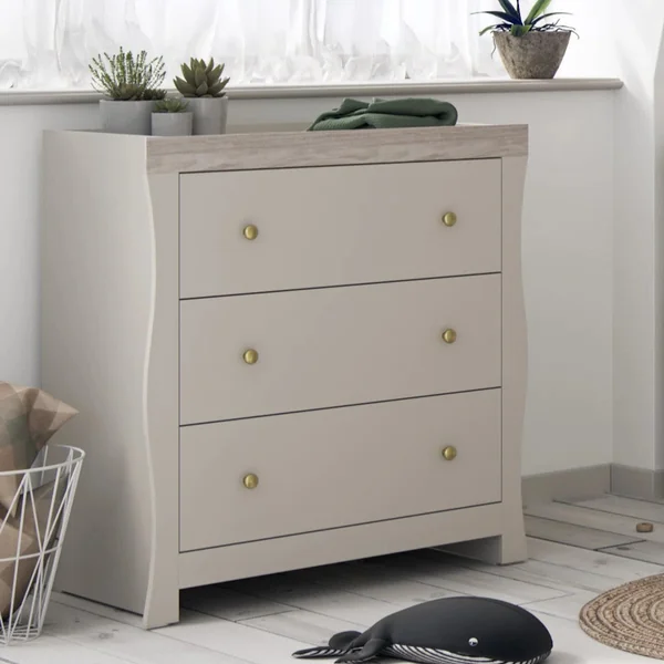 Celeste Dresser with changer. Cashmere/Gray ash