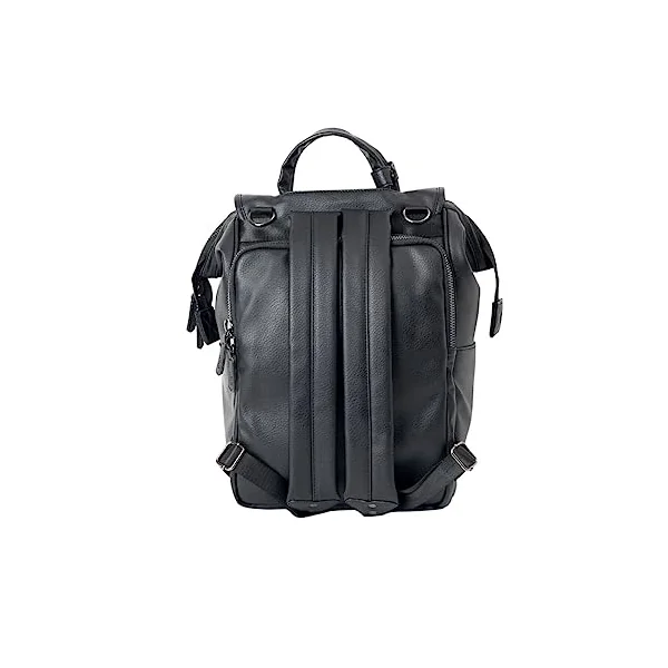 Changing Backpack, Changing Bag, Diaper Backpack, Diaper Bag, Hopsital Bag, Faux Leather, Vegan Leather, Baby Bag, BOUNTY - Black
