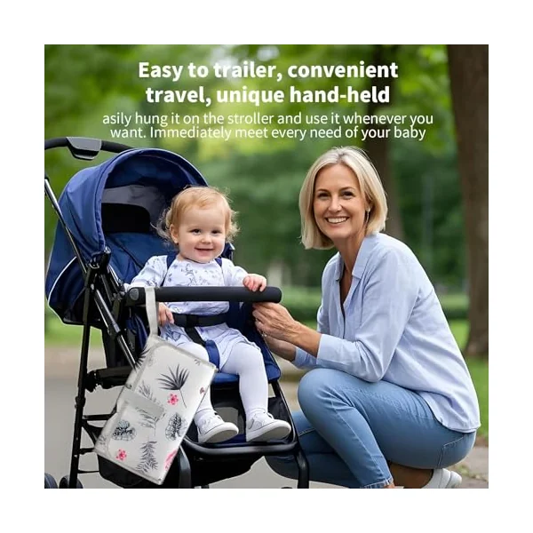 Changing Mat Portable Changer Pad | Reusable Stroller Accessories Travel Supplies for Nursery Daycare Hospital Postpartum Picnic Camping Airplane Boy Girl