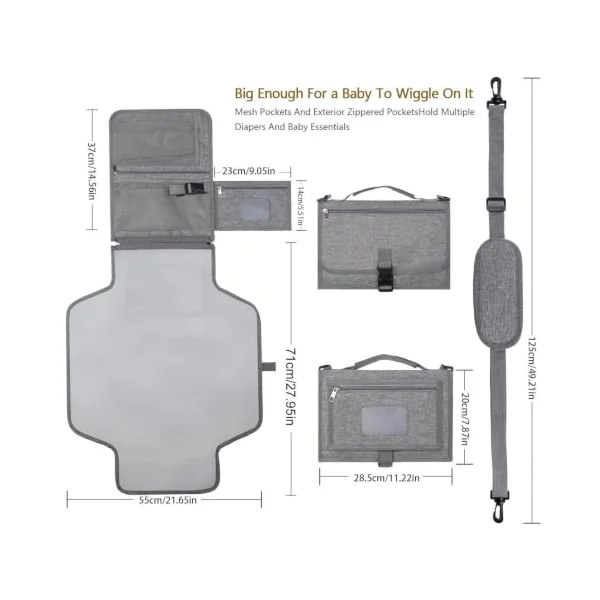 Changing Mat Portable Convenient | Changing Station Travel Diaper Change Mat for Car Seats, Bags, Strollers, Nurseries, Cribs, High Chairs, Playards