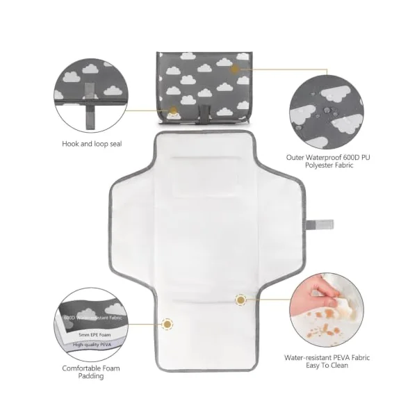 Changing Mat Travel | Built-in Pillow New Born for | Changing Pad Foldable | Waterproof Diaper Pads for Girl & Boy
