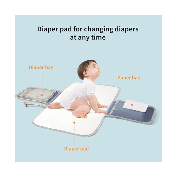 Changing Mat, Waterproof Nappy Changing Mat, Reusable Changing Mat, Travel Accessories for Children's Room, Nursery, Hospital, Travel
