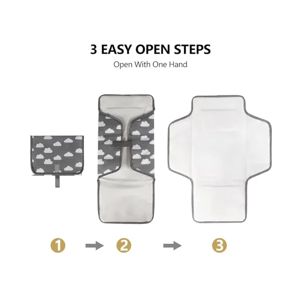 Changing Pad | Mini Changing Pad with Pillow | Foldable Waterproof Diaper | Portable Mat for Girl & Boy