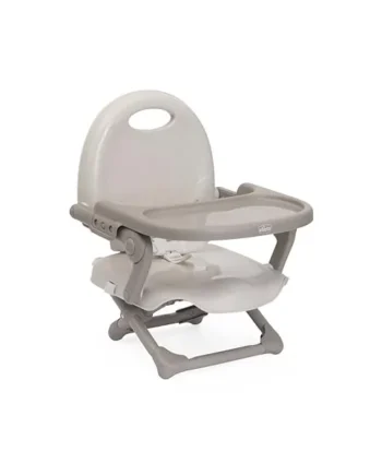 Chicco Pocket Snack Booster Seat for 6 Months to 3 Years (15kg) Portable Highchair with Adjustable Height, Foldable Design, Removable Tray and Safety Harness, Milky Way, 04079340490000