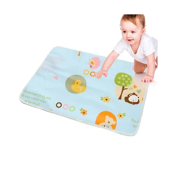 Child Changing Mat Breathable, Washable, Quilted, Absorbent, Waterproof | Travel Diaper Change Mat for Travel Stroller Car Seat Playroom Diaper Bag Childcare Necessities Shower Registry
