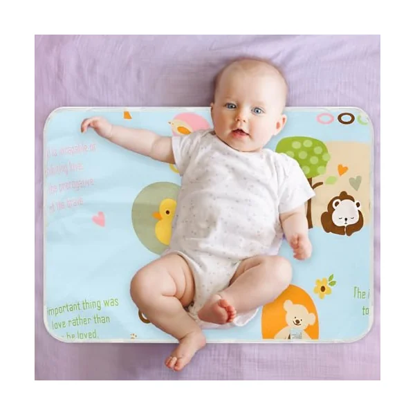 Child Changing Mat Breathable, Washable, Quilted, Absorbent, Waterproof | Travel Diaper Change Mat for Travel Stroller Car Seat Playroom Diaper Bag Childcare Necessities Shower Registry