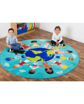 Children of the World Multi-Cultural Carpet - Teal