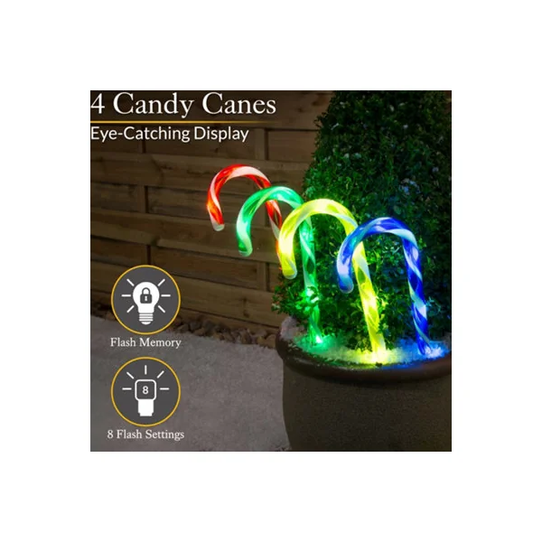 Christow Candy Cane LED Lights Pathway Decorations