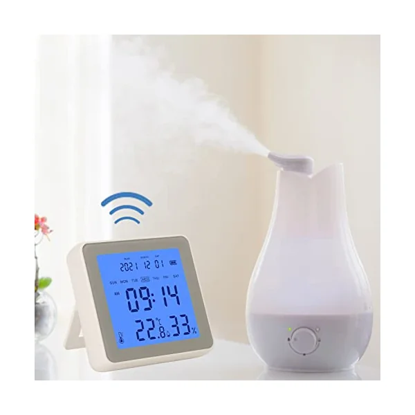 ciciglow Wifi Thermometer,Temperature Humidity Monitor with Smart Alert,Large Back-Light Screen,Baby Room Thermometer for Indoor Baby Home Garage Greenhouse Cellar for IOS & Android