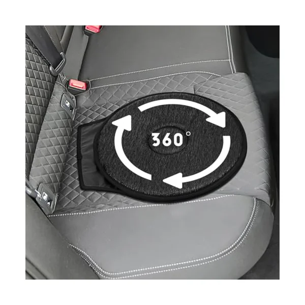 Ciieeo 2pcs 360° Rotating Swivel Seat Cushion for Car Seats, Portable Fabric Pad with Quick Installation and Removal, Comfortable Support for Pregnant and Elderly Users