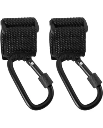 Ciieeo 2pcs Stroller Hooks Non-Slip Pu Alloy Black Bag Hangers | Grocery Bags Each Hook Supports to 30kg Shopping Use and Compact Pushchair Accessory Random Color