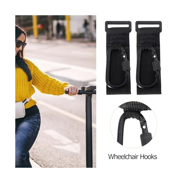 Ciieeo 2pcs Stroller Hooks Non-Slip Pu Alloy Black Bag Hangers | Grocery Bags Each Hook Supports to 30kg Shopping Use and Compact Pushchair Accessory Random Color