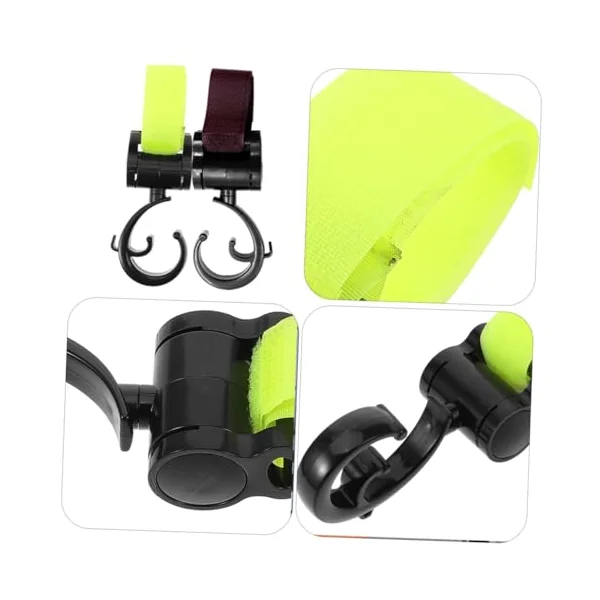 Ciieeo 2pcs Universal Heavy Duty Stroller Strap Hooks for Baby Stroller, Plastic and Fabric Material, Compact Design for Diaper Bags and Umbrellas, for Outing and On-the-go Use