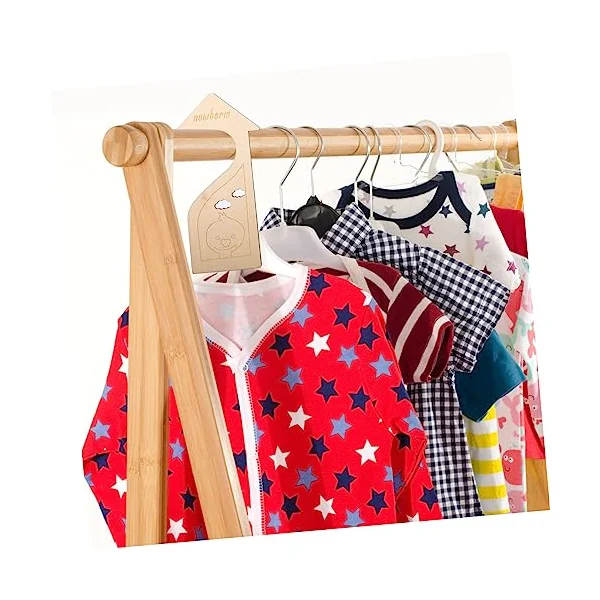 Ciieeo 6pcs Baby Wardrobe Wood Divider with Size Sorting Numbered Design for Newborn Clothes Organization in Nursery Closet